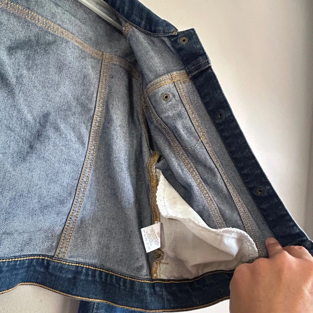 Crazy 8 Kids Medium Wash Denim Trucker Jacket Size M 7-8 Stretch Blue Coat